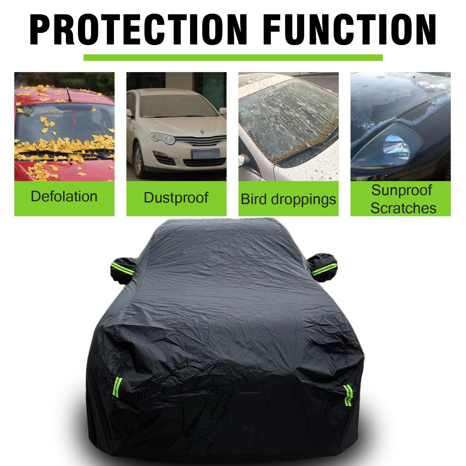Black Car Cover,All Weather for Car ,Outdoor Full Cover Rain Sun UV Protection ,Universal Fit for Sedans and SUVs Black Car Cover,All Weather for Car ,Outdoor Full Cover Rain Sun UV Protection ,Universal Fit for Sedans and SUVs