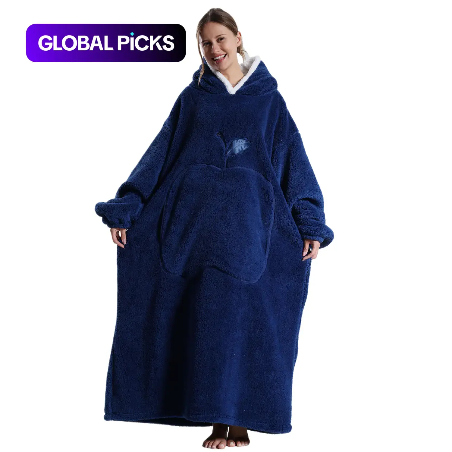 Unisex Oversized Detachable Fur Coat with Hood, Large Size, Pockets, Hand Washable, Ideal for Home & Outdoor Use
