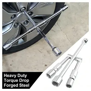 14" Folding 4-Way Lug Wrench – Must-Have Emergency Tire Tool for Cars & Trucks | Heavy Duty Cross Wrench