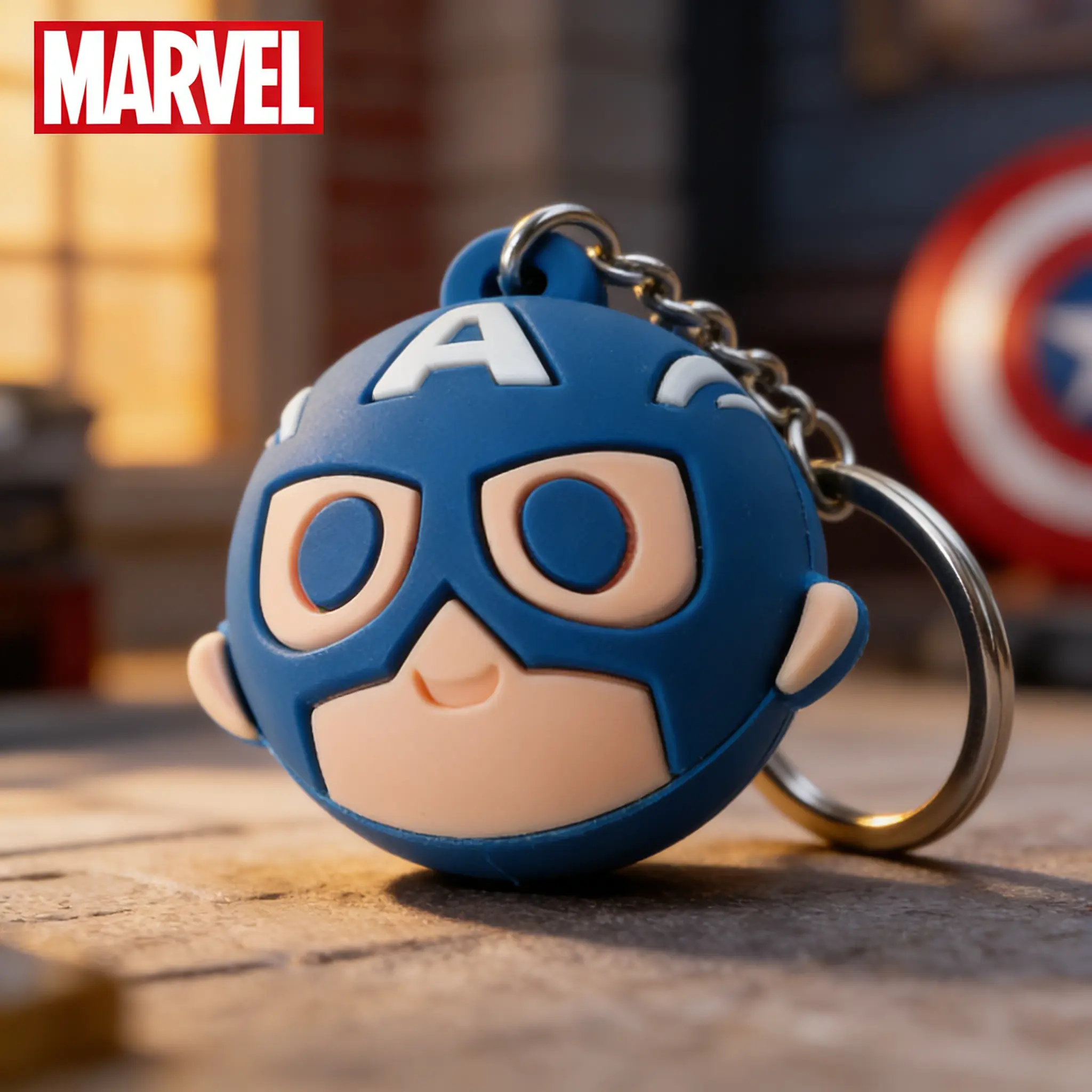 Captain America Figure Keychain (headed form)