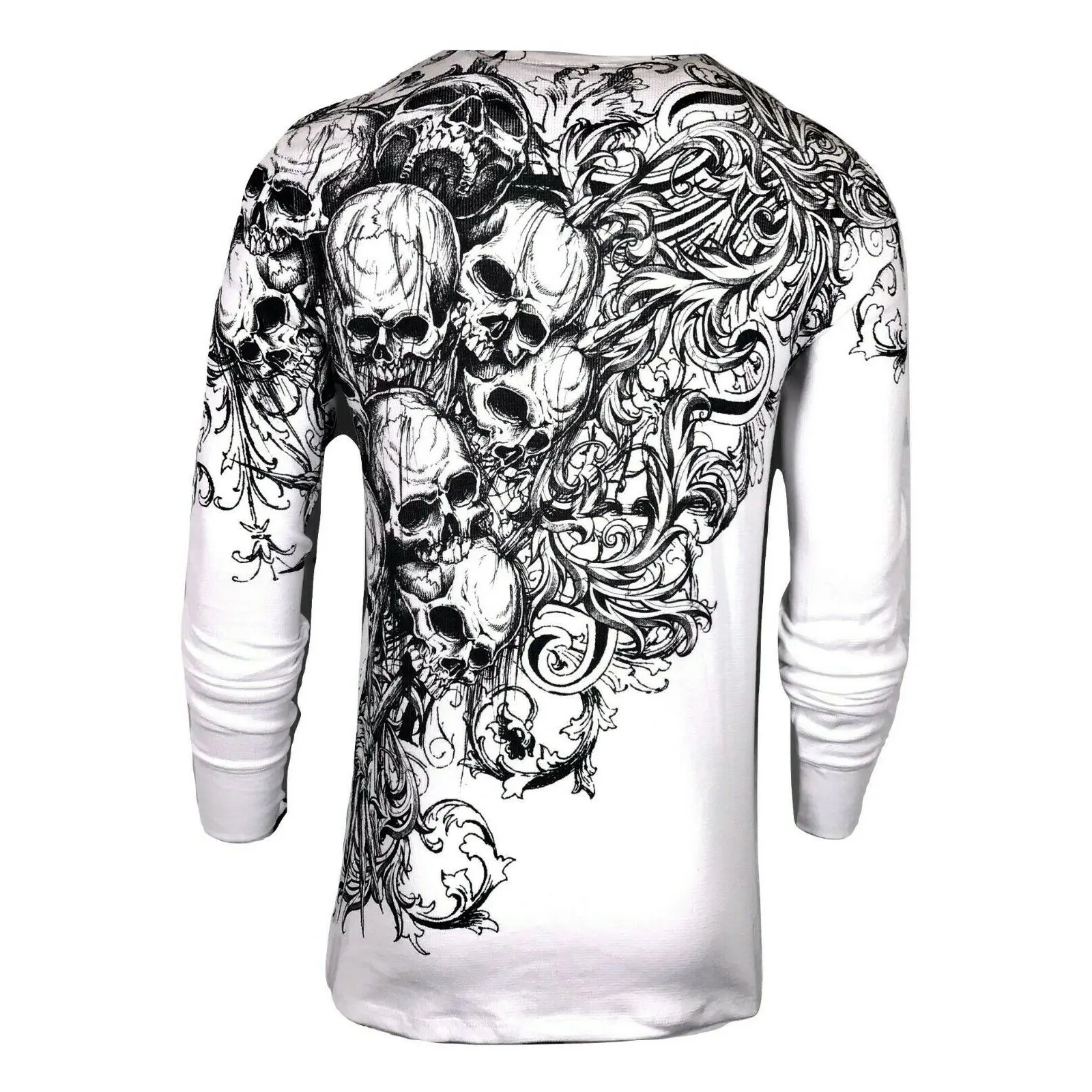 Xtreme Couture by Affliction Men's Cotton Graphic Long-Sleeve Round-Neck Pullover Thermal Shirt - Accuser Male Clothing Top