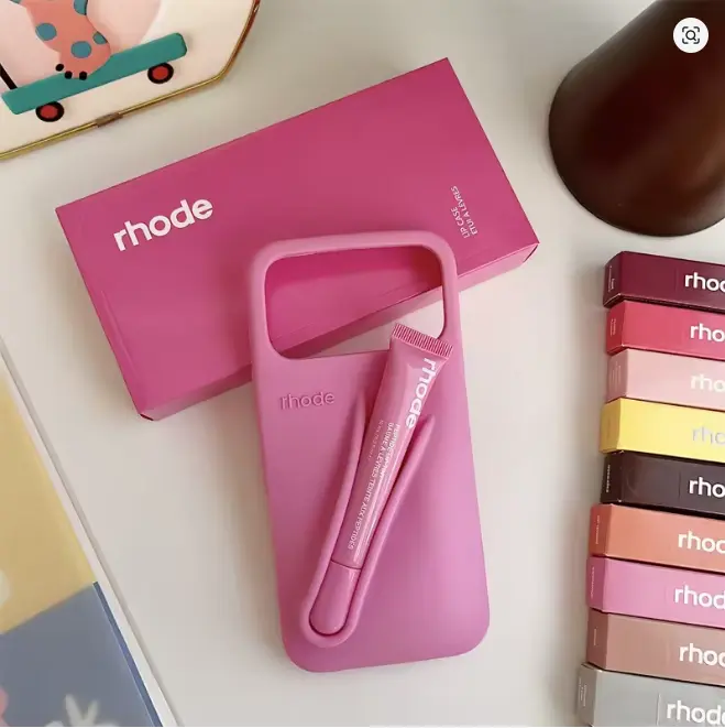 Phone Case That Holds Your Lip Gloss Soft Silicone Design for iPhone 11-17 Promax with Built-In Beauty Accessory Holder