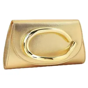 Gold Clutch Bag for Women Crossbody Bag Elegant Evening Handbag with Detachable Chain Strap, Glitter Shiny Prom Party Purse for Wedding