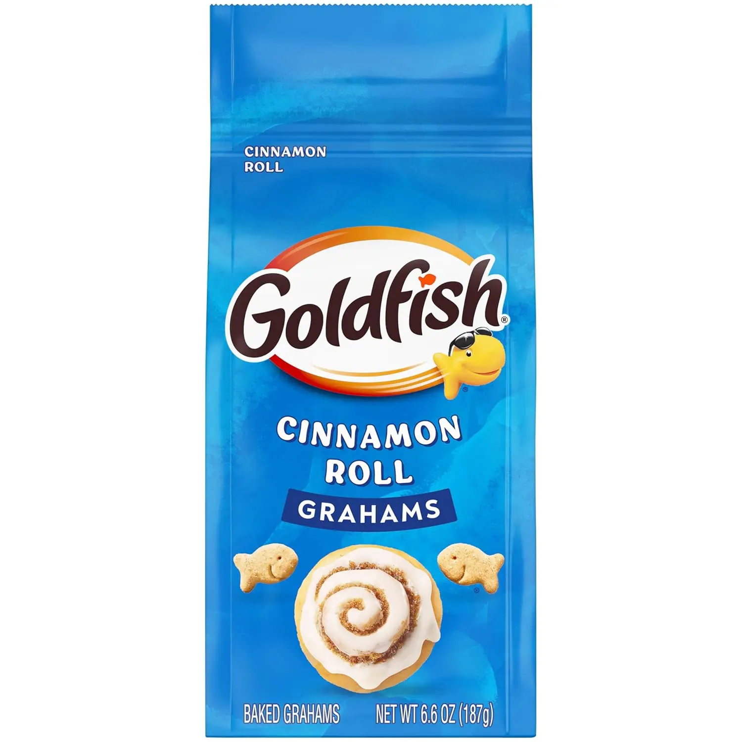 Graham Crackers - Cinnamon Roll-Flavored Baked Cream Snack Food, 6.6oz Ready-to-Eat Snacks with Cinnamon Icing