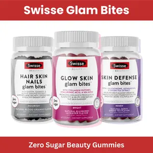 Swisse Glam Bites Beauty Gummies – Zero Sugar Gummies for Adults – Glow Skin | Skin Defense | Hair, Skin, Nails