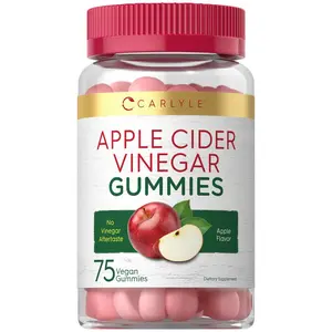 Carlyle Vegan Apple Cider Vinegar Gummies | 75 Count | Apple Flavor | Non-GMO, Gluten Free | ACV Supplement