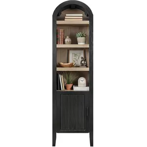 Best Choice Products 72 Tall Narrow Storage Cabinet w/ Adjustable Shelves, 4-Tier Modern Arched Bookcase"