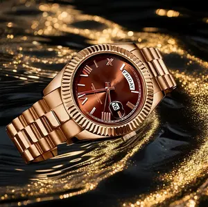 Classic Men's Business Quartz Wristwatch Round Dial with Date, Elegant All-match Watch with Gift Box, Perfect Gift for Daily and Party