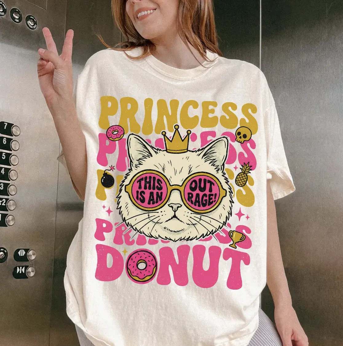 Princess Donut This Is An OUTRAGE Shirt, Dungeon Crawler Carl Book Reader Shirt, Geeky Cat Lover Tee