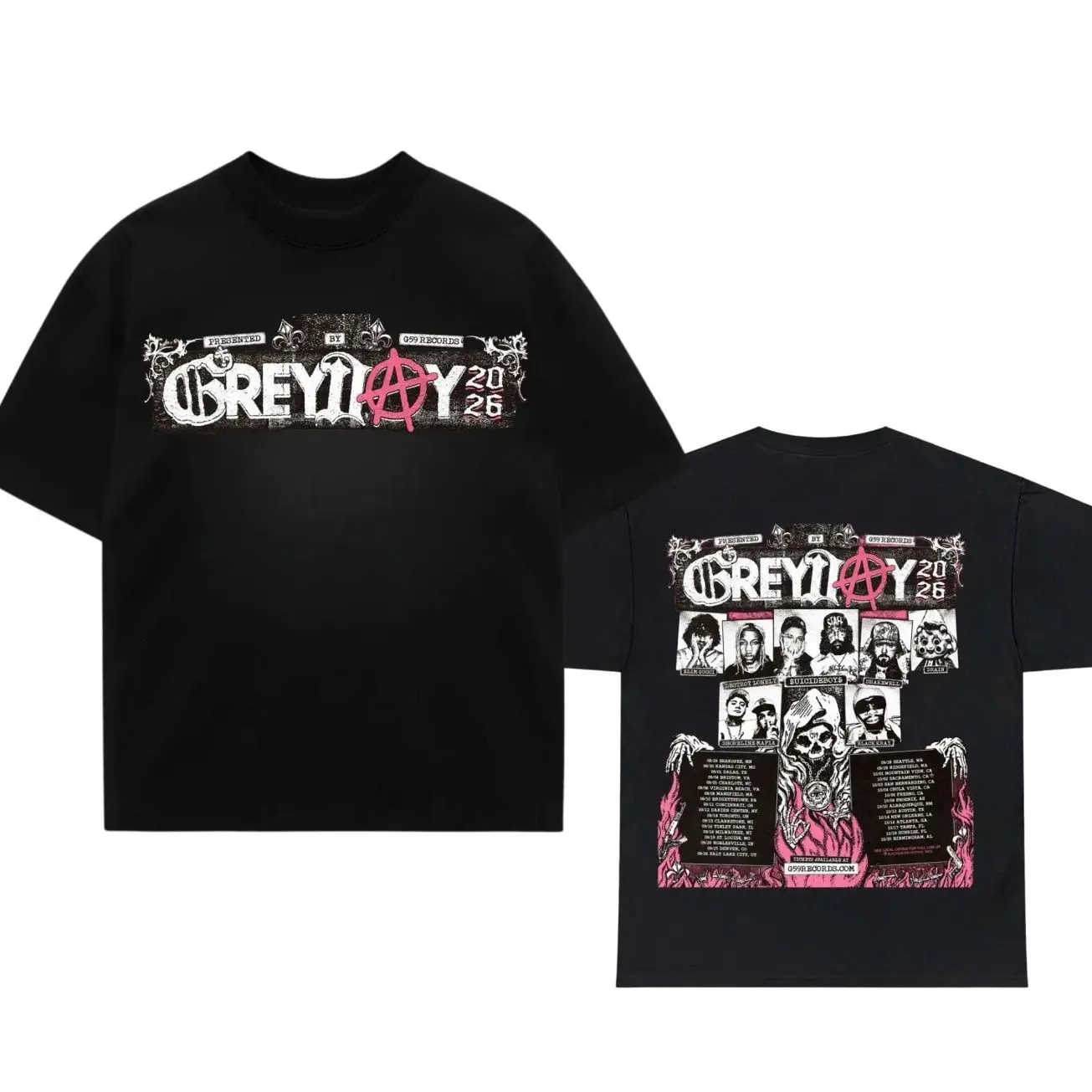 Grey Day 2026 Tour Shirt, icideboys G59 Merch, Unisex Rapper Clothing 4AV