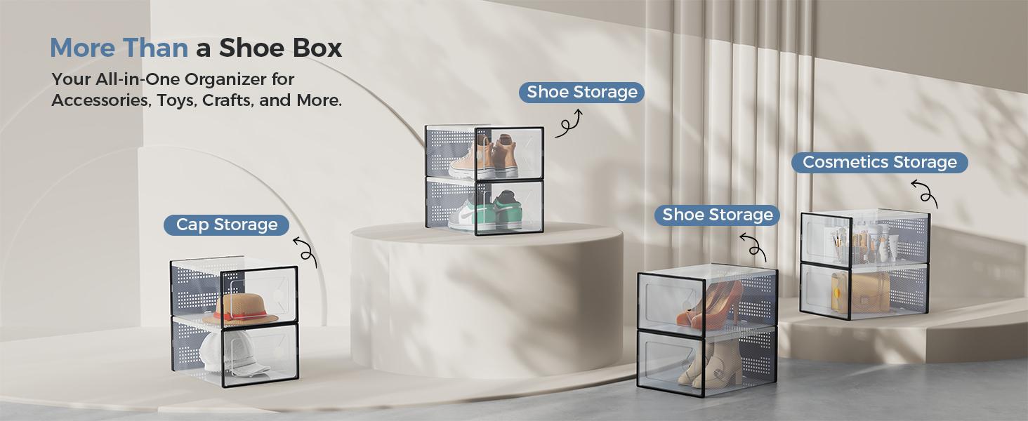 Sweetcrispy PE Plastic Storage Boxes with Lids - Durable, Stackable, Large-Size, Weight-Resistant Home Organizers for Closet, Under Bed