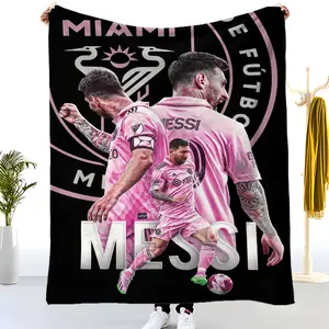 Messi Football-Themed Fleece Blanket,Made of Soft,Anti-Pilling Flannel Microfiber,Suitable for use on Chairs, in Bedrooms, living Rooms,Sofas, Beds, Outdoors,And Other areas. A great Gift For Football Fans.