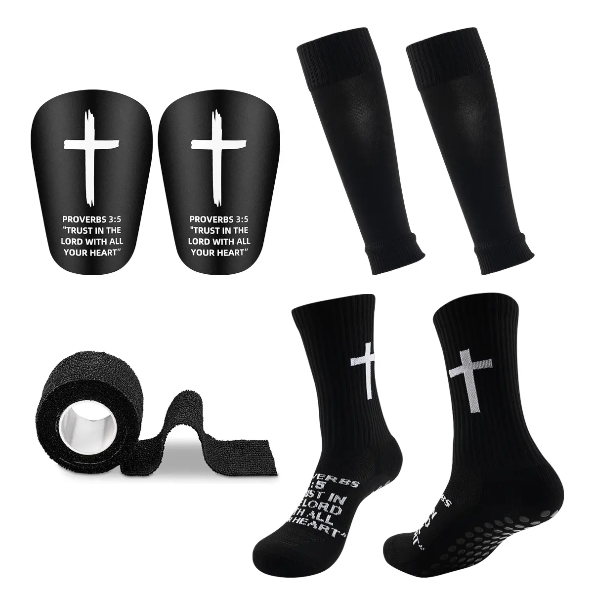 4 Pieces of Football Sports Equipment: Football Socks, Sports Leg Covers, Football Inserts, Sports Bandages, Perfect for Outdoor Sports, Football Enthusiasts – Available in Multiple Colors, Football Accessories, Soccer Accessories, Soccer Gear