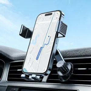 Auto Wider Clamp Mobile Phone Mount for Car Air Vent, Hands-Free Gravity Bracket Easy Used, Military Sturdy Metal Air Vent Hook, Car Air Outlet Cell Phone Mount Holder Stand, Universal for iPhone Samsung Android Smartphone Accessories