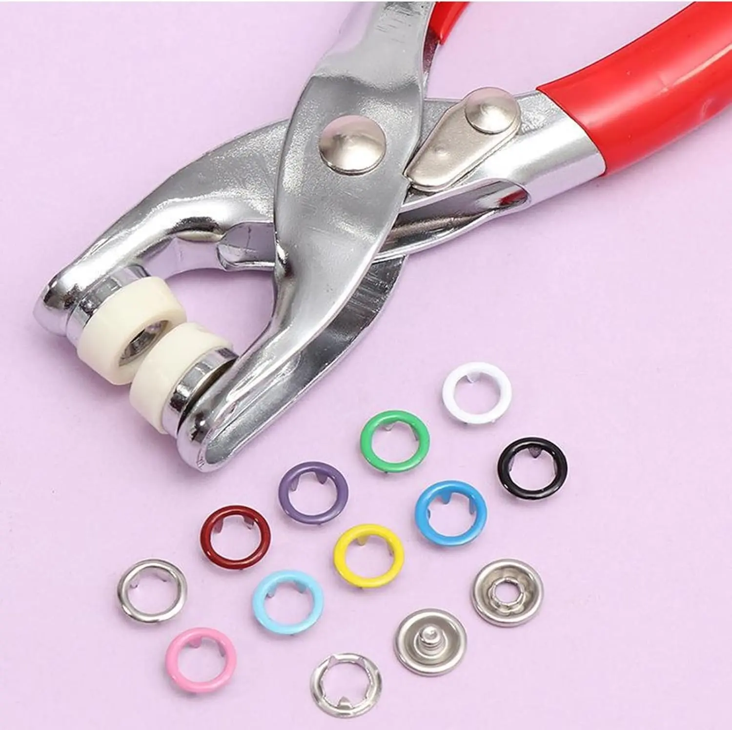 Metal Snaps Buttons, Stainless Steel Pliers Press Set, Prong Snap Button Fasteners Kit, Sewing Handcraft Tool for Clothing Leather Crafting Sewing