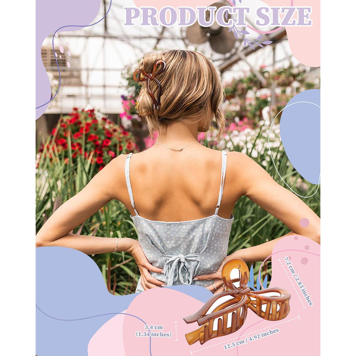 4-Piece Suit Bow Hair Clips Claw Clip for Women Girls Nonslip Large Hair Claw Clips for Thin and Thick Hair 4-Piece Suit Bow Hair Clips Claw Clip for Women Girls Nonslip Large Hair Claw Clips for Thin and Thick Hair