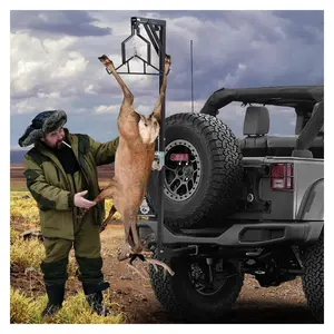 GARVEE Adjustable Height Deer Hoist for Truck Hitch, 400 LBS Load Capacity, Stable Triangular Hook Design - Easy Skinning and Lifting Winch - Wide Range of Uses