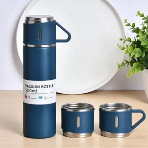 Appearance" must be translated as "looks. Long-lasting temperature retention, no scene restrictions! 304 stainless steel double-walled thermos with three lids, heat-resistant and leak-proofcombining both aesthetics and functionality Flasks Mug Portable In