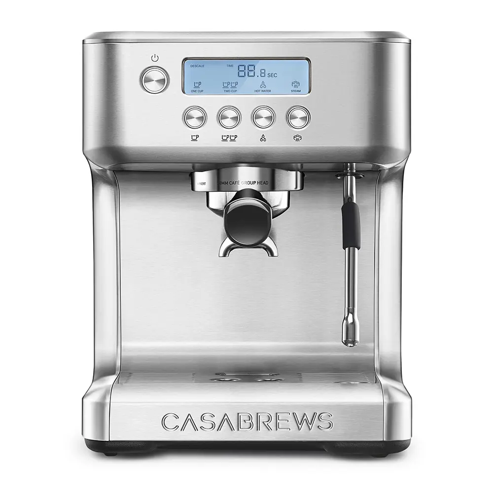 CASABREWS ULTRA Digital Espresso Machine - 20-Bar 1350W Power At Home Espresso Maker with 58mm Portafilter, 4-Setting PID Temperature Control, LCD Display, Steam Wand, Timer for Latte At Home, Us Plug, 12 Cups & Above