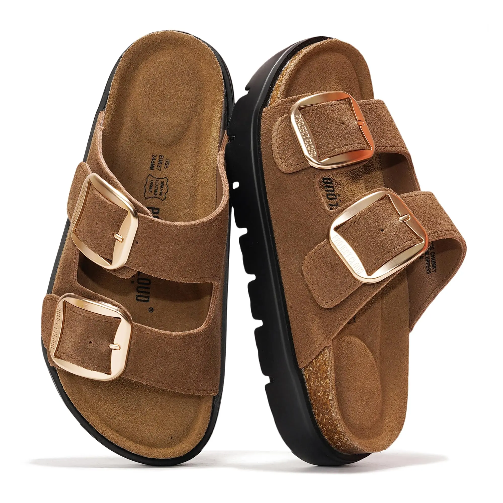Project Cloud Women's | Genuine Leather Platform Sandals | ProjectPlush | Non-Slip - Greece Chunky Project Cloud Women's | Genuine Leather Platform Sandals | ProjectPlush | Non-Slip - Greece Chunky
