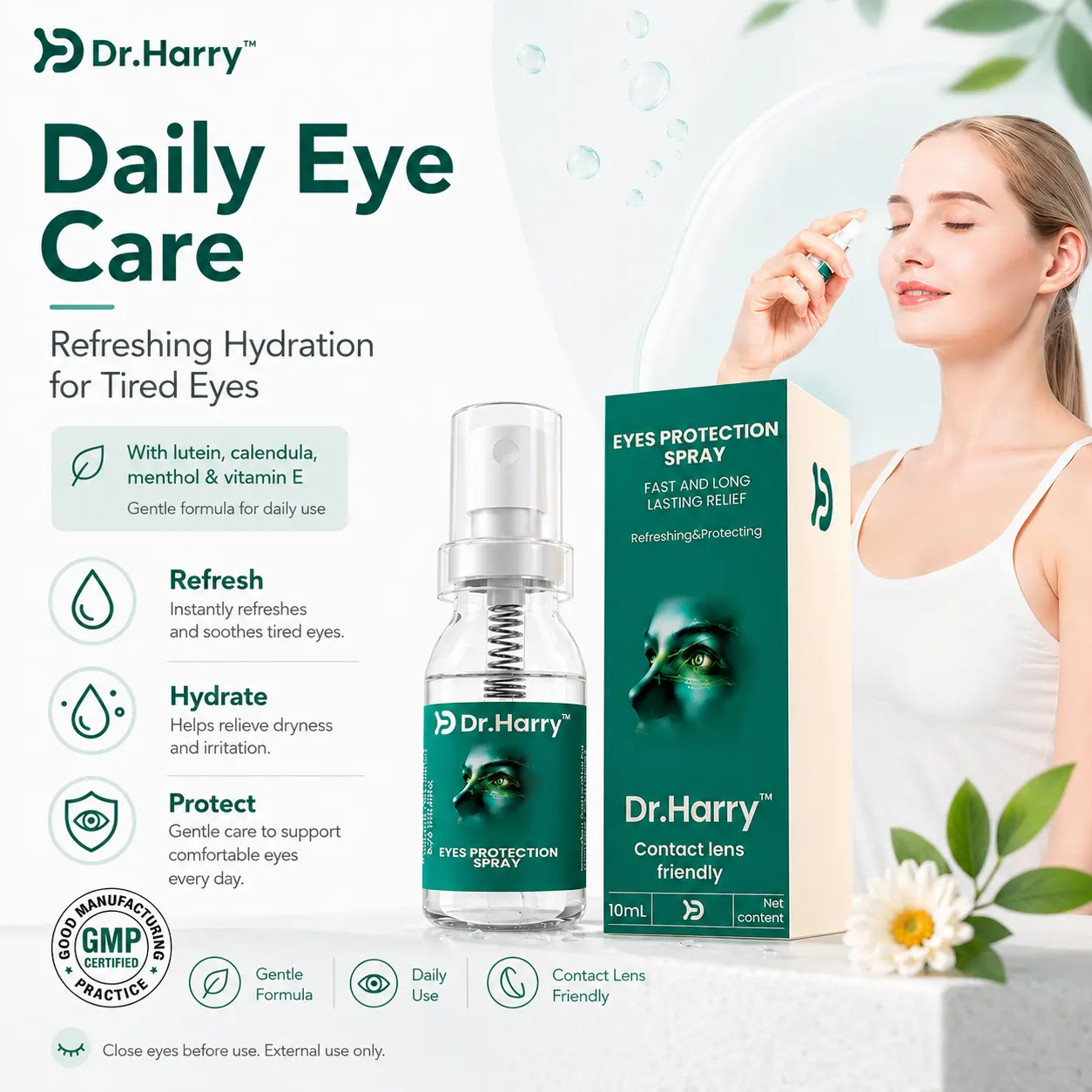 DR.HARRY 04 Lutein Eye Spray with Calendula, Lutein & Vitamin E #Summervibes