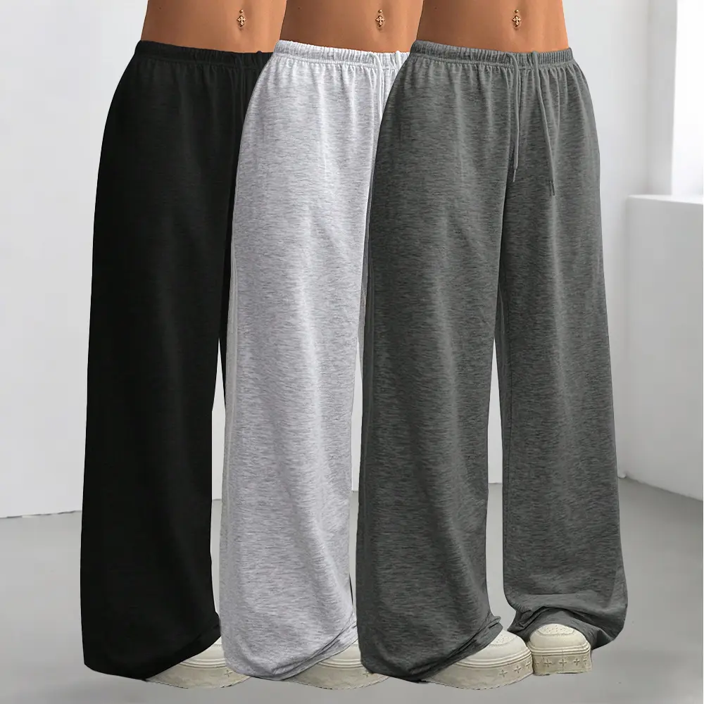 [Solid Color] 1/2/3 Pcs 1/2/3 Pack Oversized Sports Pants Loose Lounge Pants Black & Gray Pants Streetwear Pants Women Outfits Casual Pants Daily Wear Pants Womenswear Trouser