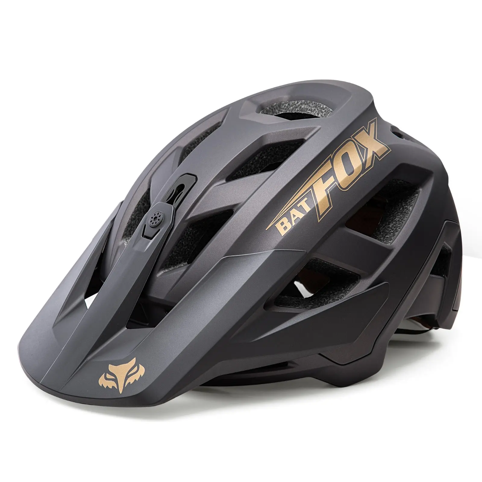 Batfox Mountain Bike Helmet Unisex, Adjustable Visor Three Positions, Comfortable Breathable Design, Lightweight Obsidian Color, Mtb Helmet, Lightweight Adjustable Helmets
