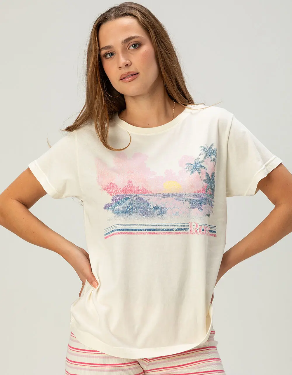 ROXY Salty Sunrise Womens Boyfriend Tee