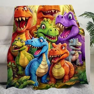 Funny Face Dinosaur Print Blanket Tapestry Comfortable Warm Blanket Lightweight Fabric Fast Shipping WashableGift for Kids, Kid Blanekt,Birthday Gift, Christmas Gift