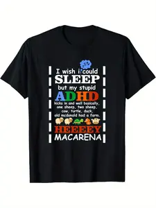 [100% Cotton] graphic tees I Wish I could Sleep But My Stupid ADHD Kicks In T-shirt Comfortable