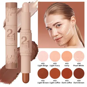 2-in-1 Dual-Ended Contour & Highlighter Stick | Creamy Blendable Formula for Effortless Face Sculpting | Drugstore Friendly, Buildable Coverage, All Skin Tones makeup