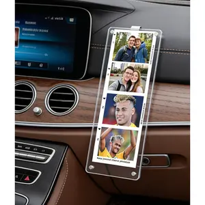 6.7*2.8 Inches Transparent Acrylic Custom Car Sunshade Photo Frame, Personalized Car Interior Decoration & Unique Souvenir for Displaying Photos (Frame Only)