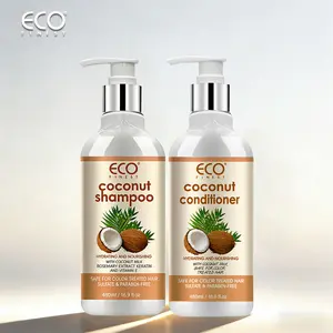 ECO FINEST Coconut Shampoo & Conditioner Set - Large Capacity, Hydrating & Nourishing, Sulfate & Paraben-Free, Safe for Color Treated Hair, Natural Coconut Oil Hair Care