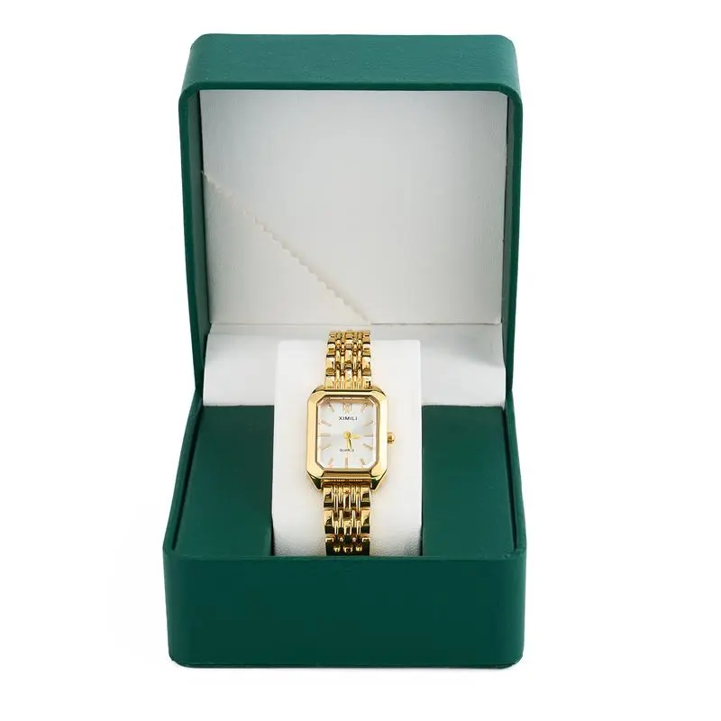 【Summer Sale Deals】Luxury Vintage Women's Watch with Diamond Markers, Money Print, Classic Simple, Crystal-Accented & Chic Wrist Watch, Ideal Mother's Day Gift from Daughter/Son