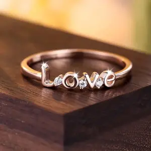Sparkling Artificial Gemstone Love Ring - Elegant Craftsmanship, Versatile Fashion Accessory, Perfect Anniversary Gift for Index Finger Daily Wear