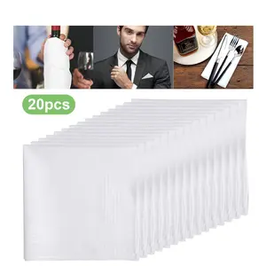 20pcs Classic White Cotton 20Pcs Men's Pure White Cotton Handkerchiefs - Classic 15inch Pocket Square Hankies for Men,Ideal Gifts for Father's Day,Birthday,Daily Use 40cm Pocket Square Hankies Ideal for Gifts and Everyday Use
