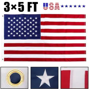 American Flag 3x5 Outdoor Heavy Duty Embroidered Stars Sewn Stripes Brass Grommets Waterproof US USA Flags