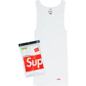Supreme Hanes Tagless Tank Tops 3 Pack White Men's 100% Authentic Comfortable Everyday Wear Tank Gym Casual Soft Cotton