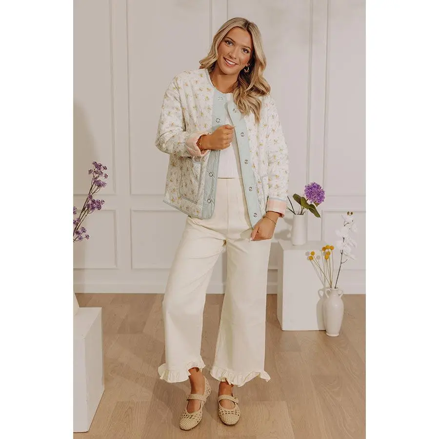 Fresh Cut Chic Floral Quilted Jacket