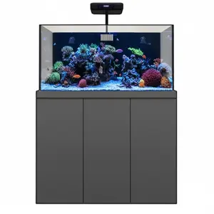 Coral Reef Aquarium Fish Tank 175 Gallon with Rimless Tempered Glass, Protein Skimmer, LED Light & Bio-Filter Coral Rocks, High-Quality Build, Water Tank, Fish Tank Stand