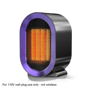Portable Ceramic Heater with Fast-Heating Plug-in Power - Dual-Speed Energy-Saving Indoor Space Heater - Overheat & Tip-Over Safety - Quiet Design for Office & Home