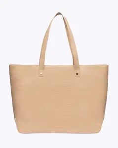 Modern Picnic Women’s Large Tote Bag – Cream Croc Vegan Leather Exterior, Genuine Leather Style, Removable Insulated Pouch, Mini Travel Laptop Tote Bag for Work, Office & Outdoor | Laptop and Lunch Are Safe with Us | As Seen on Shark Tank
