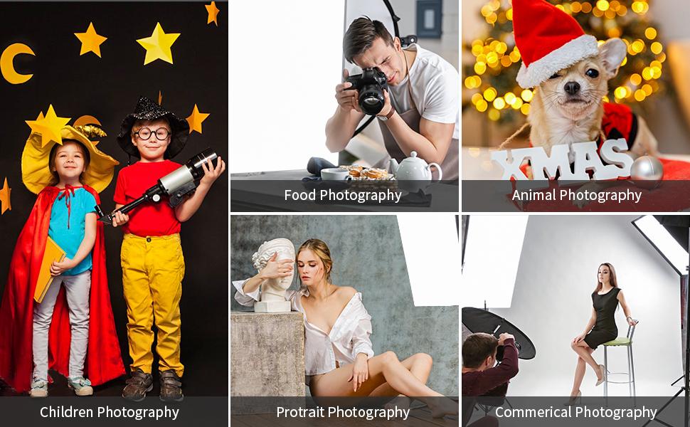 VINGLI Photography Lighting, 6.5ft x 10ft Backdrop Stand and Umbrellas Continuous Lighting Kit for Photo Studio Product, Portrait and Video Shoot Photography