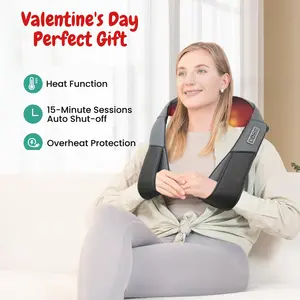 Medcursor Neck Massager with Heat Shiatsu Shoulder Back Kneading Electric Massage Pillow for Muscle Relaxation Deep Tissue Gifts Black