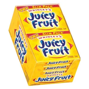 Wrigley's Juicy Fruit Flavor Chewing Gum Sticks - 10-Pack, 15 Sticks Each, 150 Total Snack Pieces, Yellow Packaging