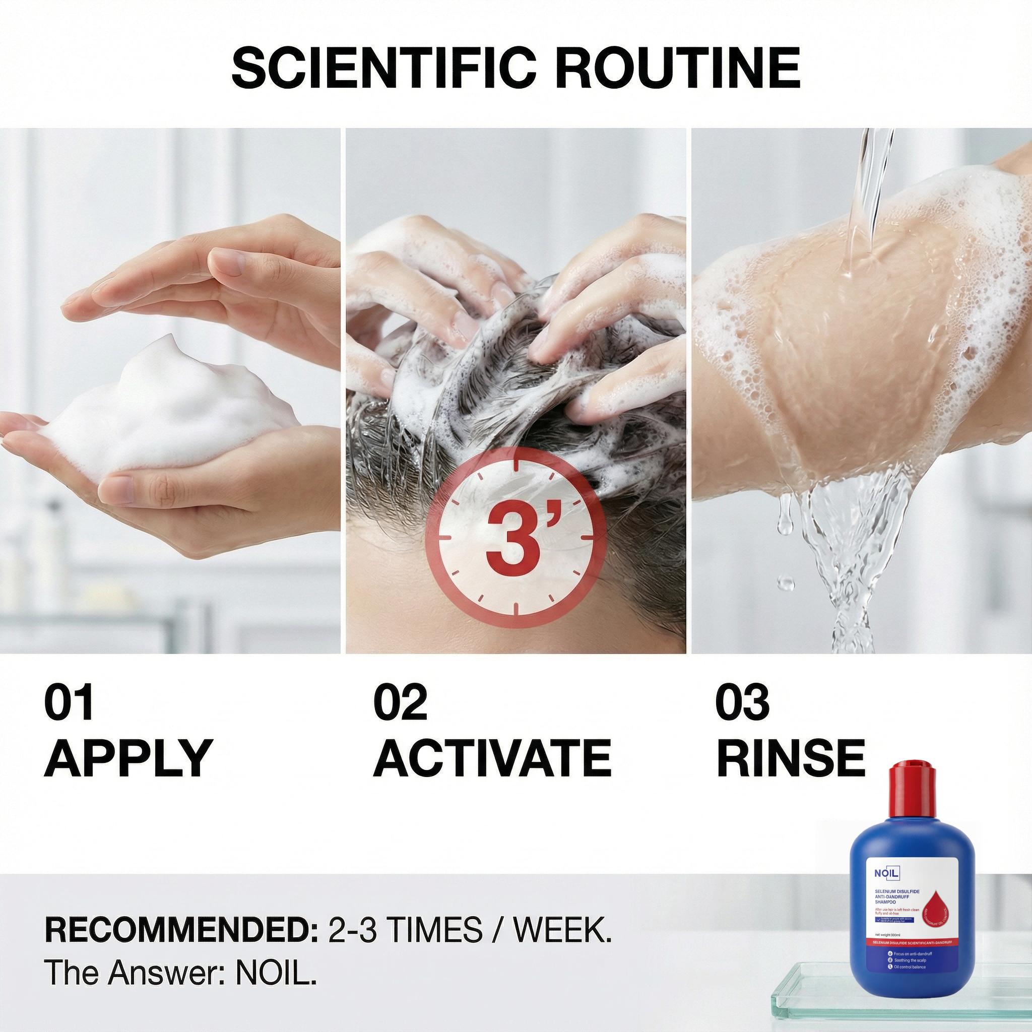 NOIL Selenium Disulfide Hair Care Shampoo Oil Control Refreshing Anti-Dandruff Anti-itch Scalp Cleansing Shampoo, 300ML