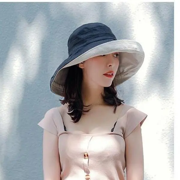 Summer Japanese-style double-sided fisherman hat sunshade hat sun protection hat women's high-end sun hats