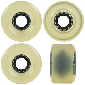 Longboard Wheels 70mm x 42mm 82A Stone Ground Clear 4-Pack