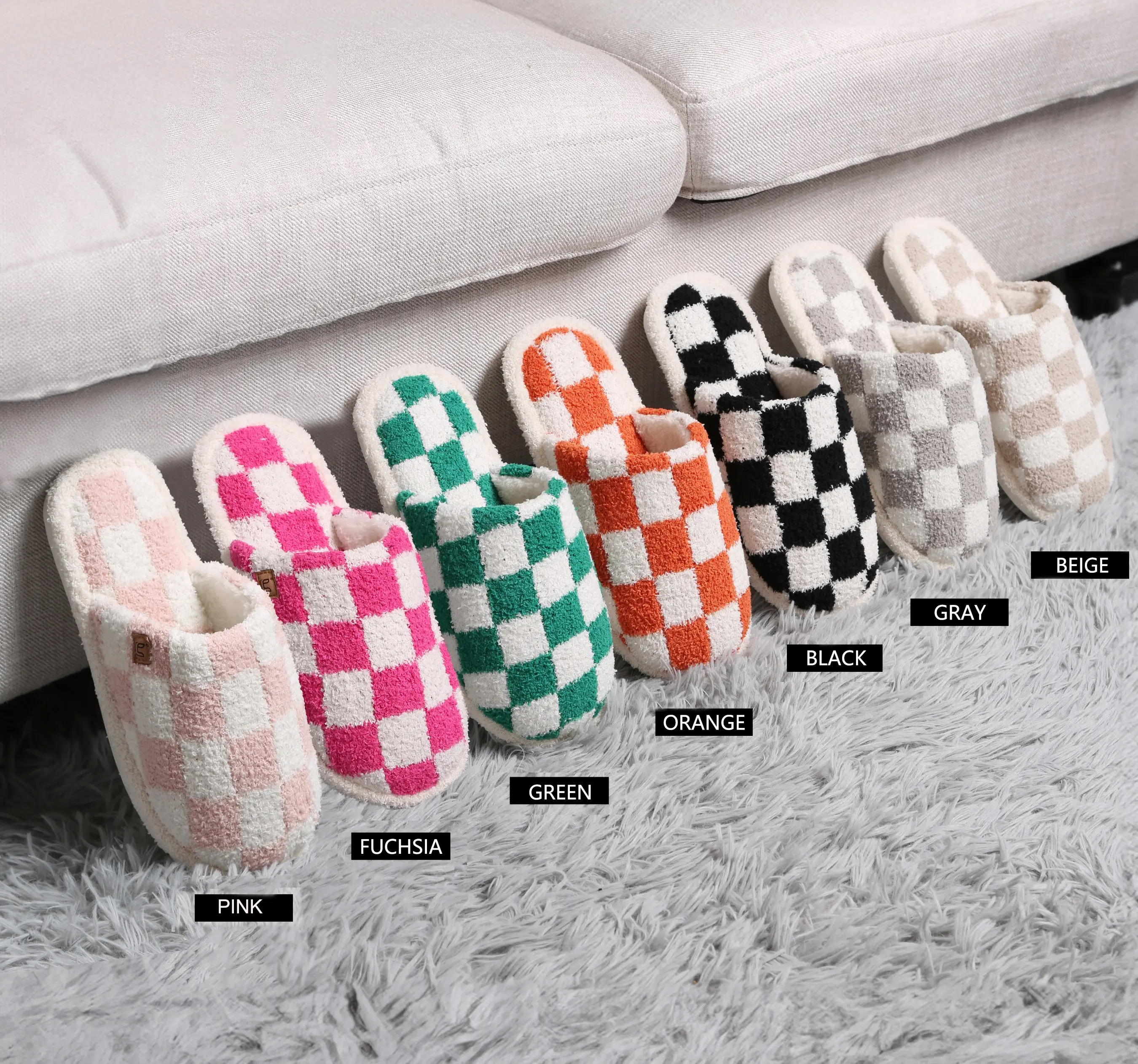 ComfyLuxe Checkered Pattern Luxury Soft Slippers