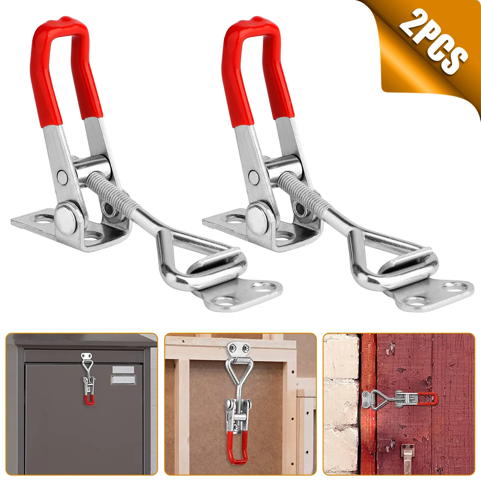 2Pcs 4001 Toggle Latch Clamp-Adjustable Quick Release Heavy Duty Pull Latches,220Lbs Holding Capacity Pull Lock clips for Lid Jig,Doors,Tool Box